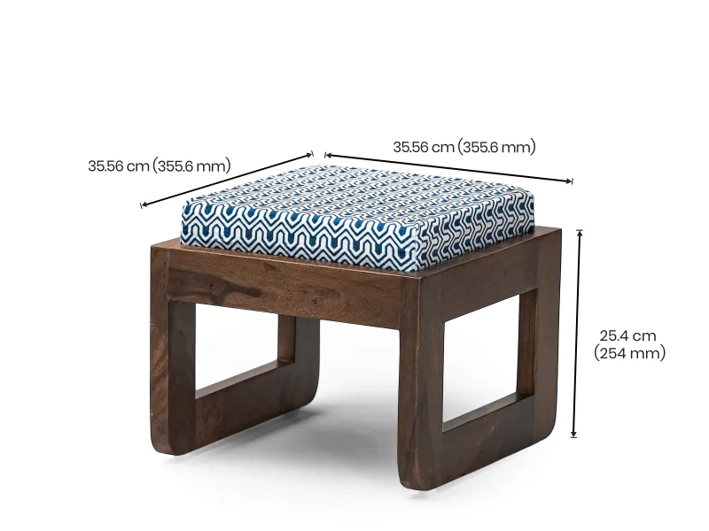 Alexa Solid Wood Upholstered Stool